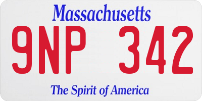 MA license plate 9NP342