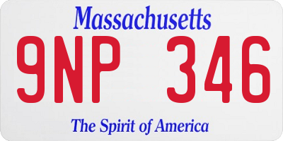 MA license plate 9NP346
