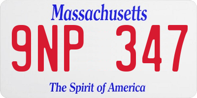 MA license plate 9NP347