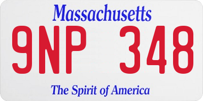 MA license plate 9NP348