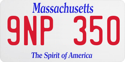 MA license plate 9NP350