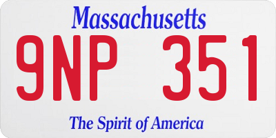 MA license plate 9NP351