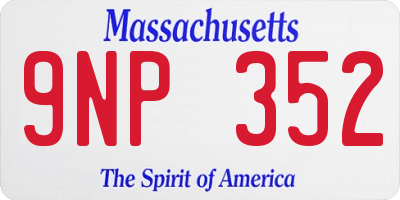 MA license plate 9NP352