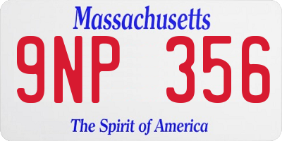 MA license plate 9NP356