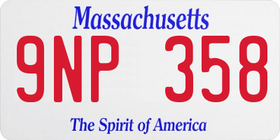 MA license plate 9NP358