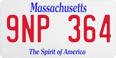 MA license plate 9NP364