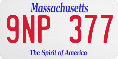 MA license plate 9NP377