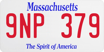 MA license plate 9NP379