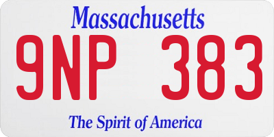 MA license plate 9NP383