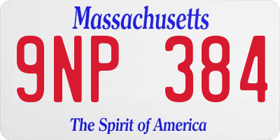 MA license plate 9NP384