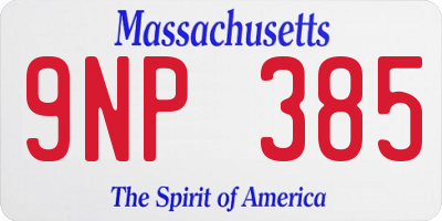 MA license plate 9NP385