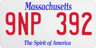 MA license plate 9NP392