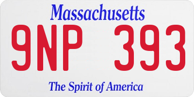 MA license plate 9NP393