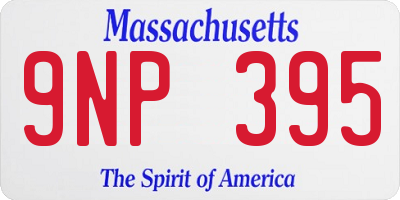MA license plate 9NP395