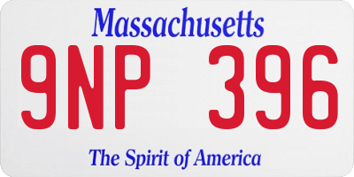 MA license plate 9NP396