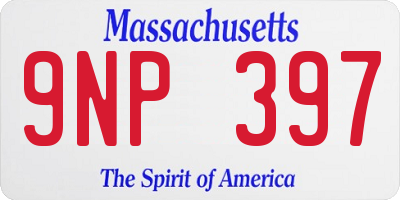 MA license plate 9NP397