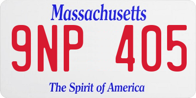 MA license plate 9NP405