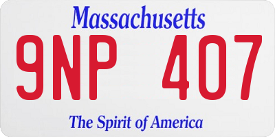 MA license plate 9NP407
