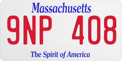 MA license plate 9NP408