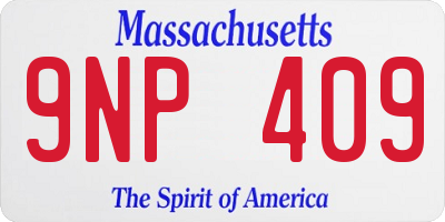 MA license plate 9NP409