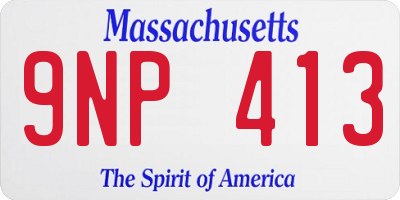 MA license plate 9NP413