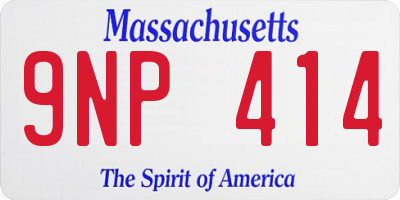 MA license plate 9NP414