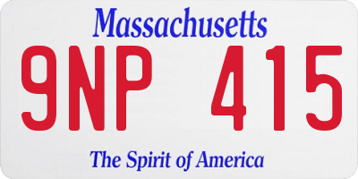 MA license plate 9NP415