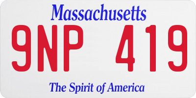 MA license plate 9NP419