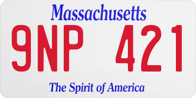 MA license plate 9NP421