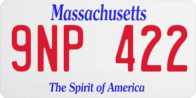 MA license plate 9NP422