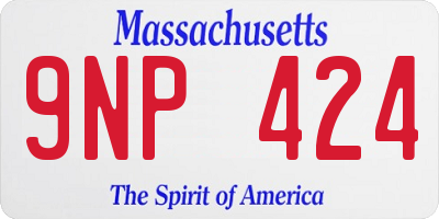 MA license plate 9NP424