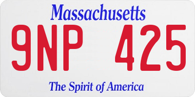 MA license plate 9NP425