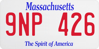 MA license plate 9NP426