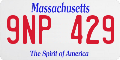 MA license plate 9NP429