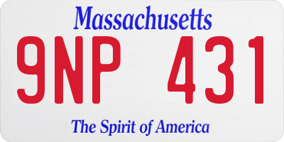 MA license plate 9NP431