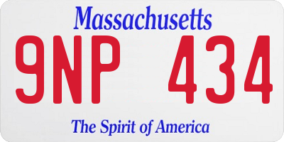 MA license plate 9NP434