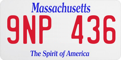 MA license plate 9NP436