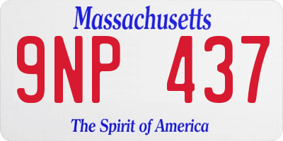 MA license plate 9NP437