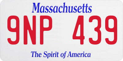 MA license plate 9NP439