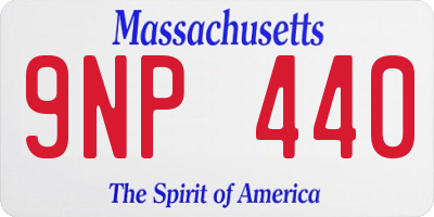 MA license plate 9NP440