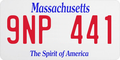 MA license plate 9NP441