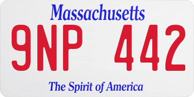 MA license plate 9NP442