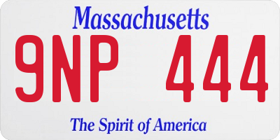MA license plate 9NP444