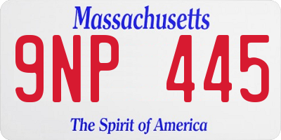 MA license plate 9NP445