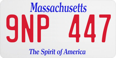 MA license plate 9NP447