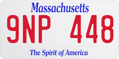 MA license plate 9NP448