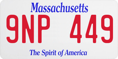 MA license plate 9NP449