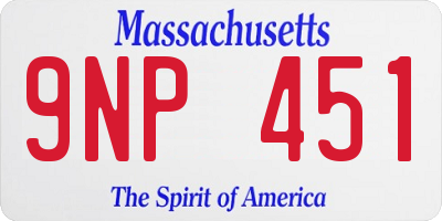 MA license plate 9NP451
