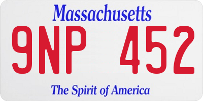 MA license plate 9NP452