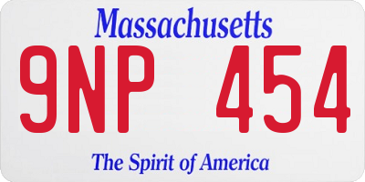 MA license plate 9NP454